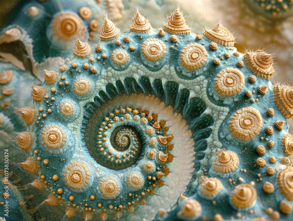 Aufkleber fantasy abstract spiral cactus backdrop featuring a unique pattern suitable for graphic design broch