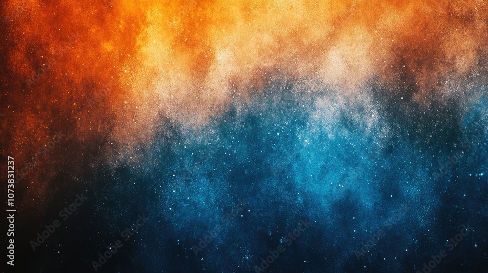 Aufkleber vibrant abstract background featuring an orange and blue grainy texture with a vertical gradient noi