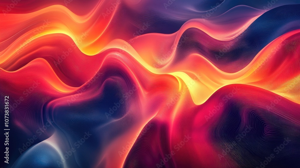 Poster colorful abstract geometric texture featuring a blurred background and gradient design with wave ill
