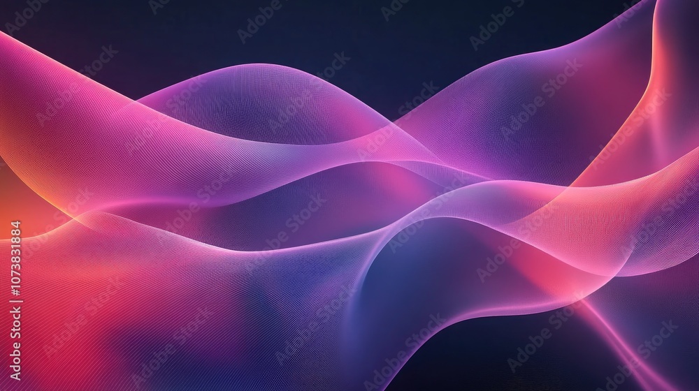 Poster abstract background featuring smooth multicolored lines against a dark backdrop design element with 