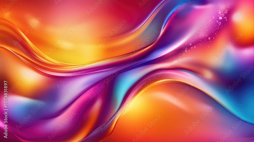 Poster vibrant multicolored neon fluid texture with a splash of paint abstract bright background featuring 