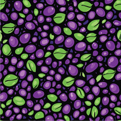  Vector of blueberry Fruit Seamless Pattern
