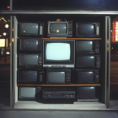 Fototapeta premium old tv set in a office