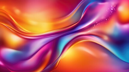 Fototapeta premium Vibrant multicolored neon fluid texture with a splash of paint Abstract bright background featuring an explosion of colorful fluid art and wavy designs