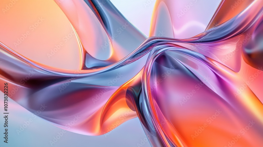 Fototapete vibrant 3d rendering of an abstract twisted shape in dynamic movement geometric digital art created 