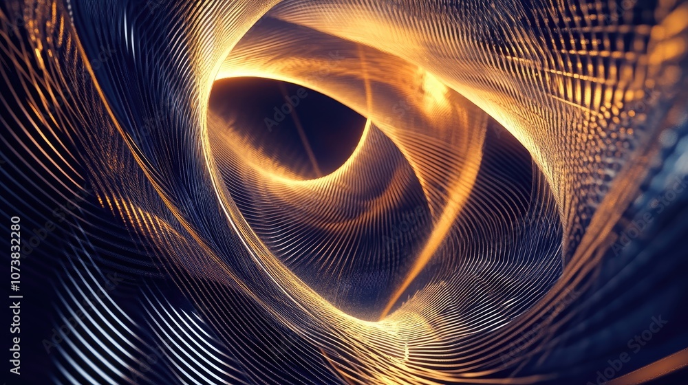 Poster abstract background featuring dynamic 3d lines in a captivating fractal sci fi design
