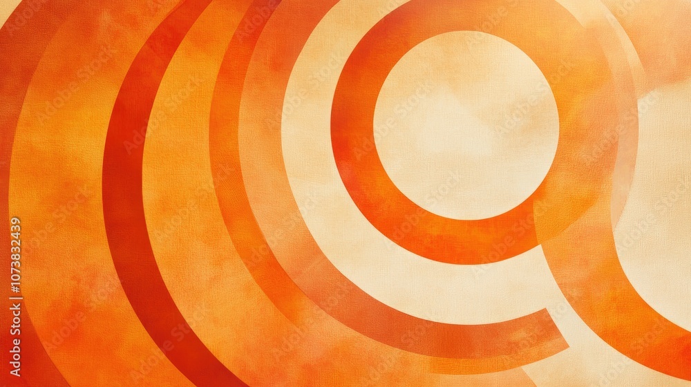 Poster abstract circular design featuring an orange pattern