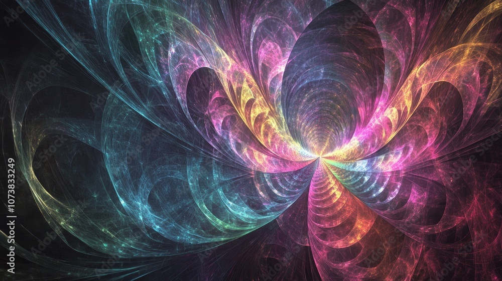 Poster abstract fractal design created using computer graphics