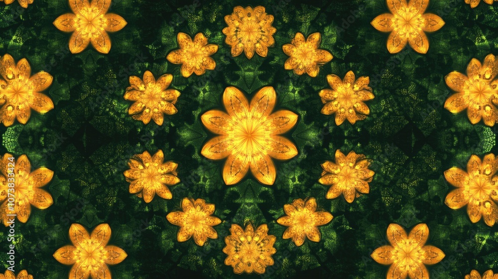 Poster beautiful abstract pattern in a kaleidoscope geometric style featuring a textured background created