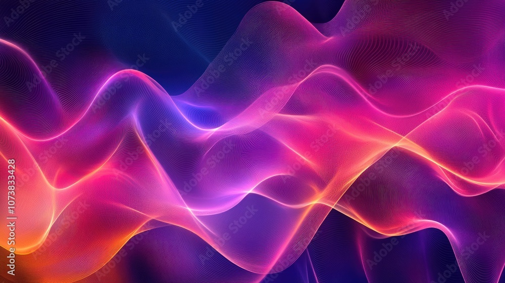 Poster an abstract background featuring luminous flowing lines