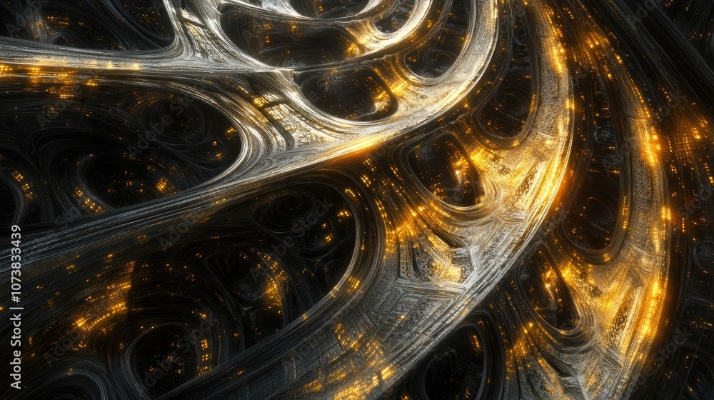 Poster abstract background featuring dynamic 3d lines in a captivating fractal sci fi design