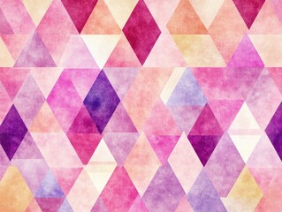 Fototapeta premium Abstract geometric background featuring color triangles in khaki hot pink and pastel magenta suitable for posters cards wallpapers or textures