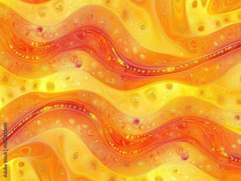 Canvas Prints abstract pattern with repetitive design in vibrant shades of orange and yellow