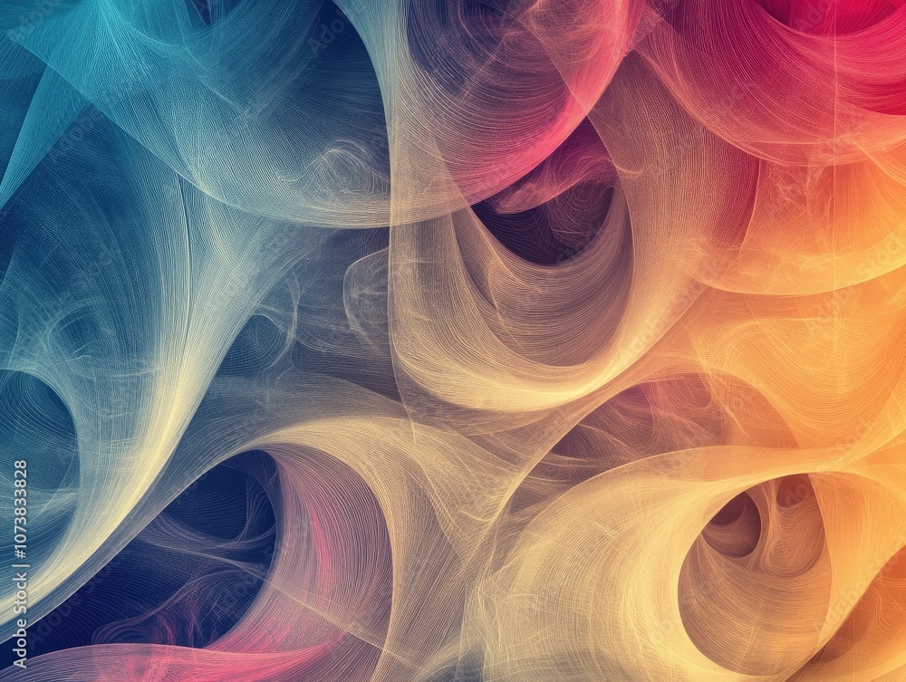 Poster abstract geometric texture featuring a modern blurred background gradient illustration and swirling 