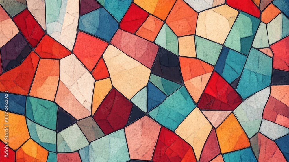 Poster fantasy abstract illustration featuring a modern geometric pattern this mosaic design serves well as