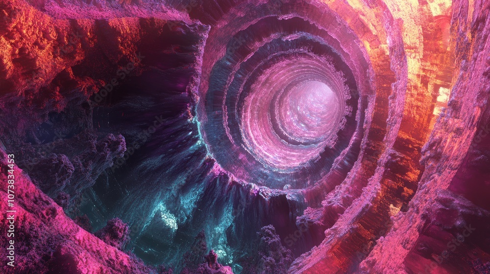 Poster stunning abstract digital fractal with a captivating and imaginative design