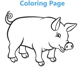 Pig Coloring Page for kids 001