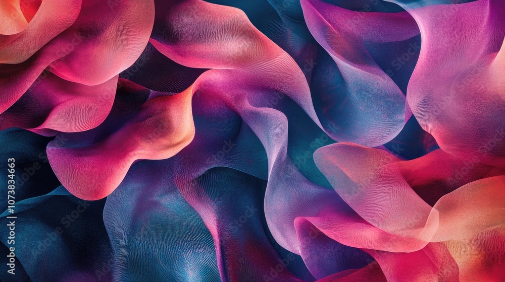 Poster fantasy abstract graphic design in a vibrant color palette unique shapes and textures create a capti