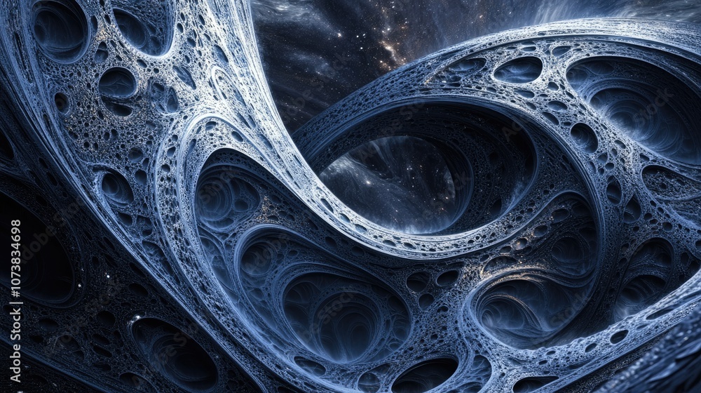 Poster abstract dark space background featuring intricate lines created through 3d rendering techniques