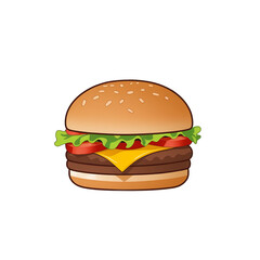 simple minimalist burger vector illustration isolated