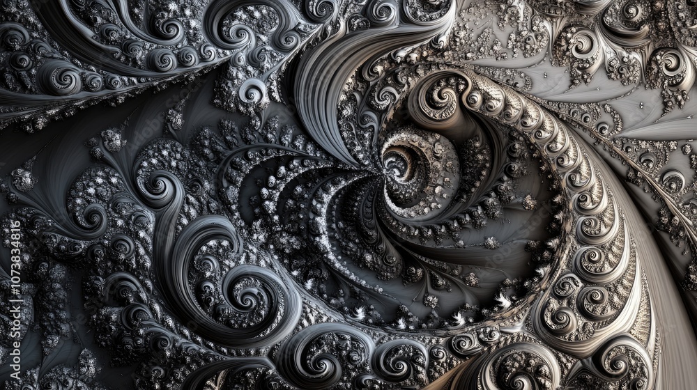 Aufkleber abstract computer generated fractal design featuring infinitely complex self similar patterns in a r