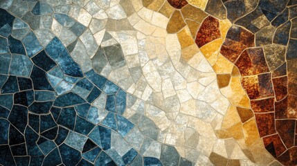 Abstract texture featuring a retro mosaic design with geometric patterns suitable for wallpaper backgrounds themes presentations tiles or conceptual designs