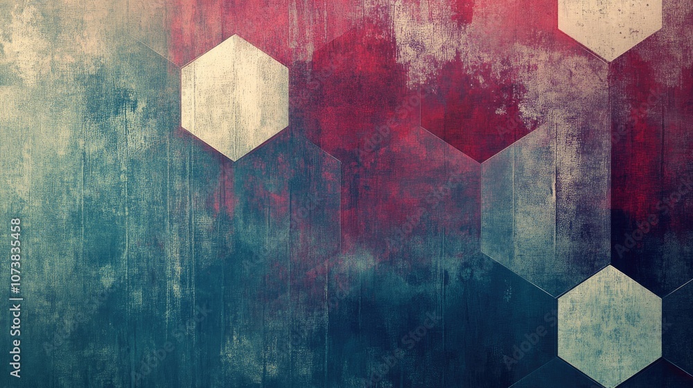 Poster artistic abstract background featuring a stylish geometric design with a textured hexagonal pattern