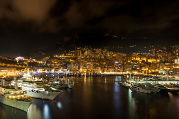 Panoramic view of Monte Carlo marina and cityscape