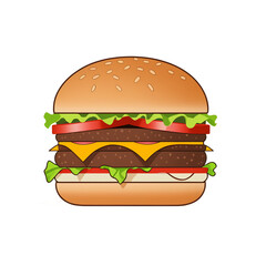 simple minimalist burger vector illustration isolated