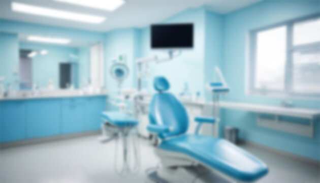 Blurred dental clinic background. Defocused interior of modern dental office.
