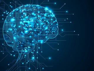 Technology background with brain