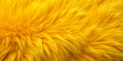 Fototapeta premium Vibrant Yellow Fur Texture Close-Up