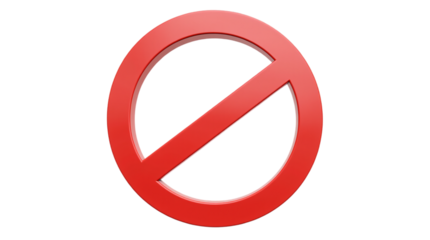 3D Render of a Forbidden Sign.