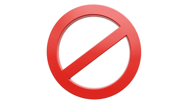 3D Render of a Forbidden Sign.