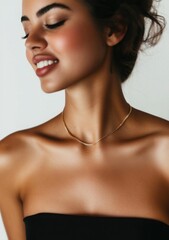 Fototapeta premium Gold necklaces woman accessories accessory.