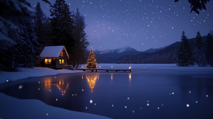 Fototapeta premium house on the lake