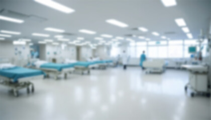 Fototapeta premium Hospital interior background stock photo, abstract blur, medical clinic, office, backgrounds, defocused, hospital 