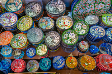Ceramic bowls at the market in Agadir