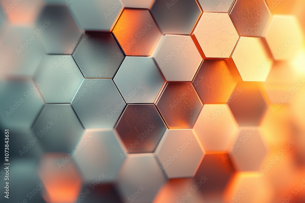 Poster abstract gradient background with geometric hexagon pattern