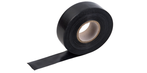 Black insulating tape isolated on white background.AI GENERATED