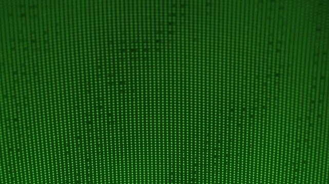 Close-up of a Green LED Screen Surface