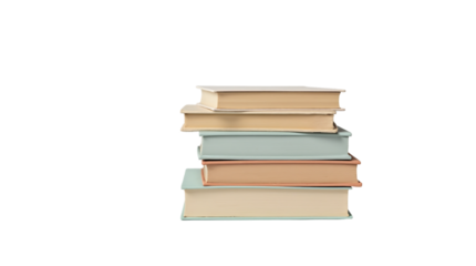 Stack of Books on Transparent Background (PNG).