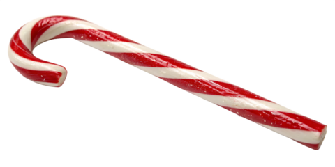Candy cane isolated on white  background.AI GENERATED