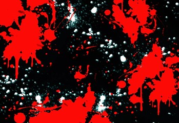 Red white paint on a black background texture