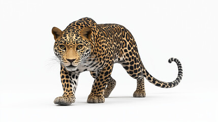 Fototapeta premium leopard in front of white background