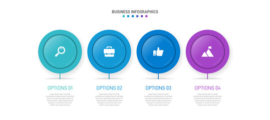 Horizontal progress bar featuring 4 arrow-shaped elements, symbolizing the four stages of business strategy and progression. Clean timeline infographic design template. Vector for presentation