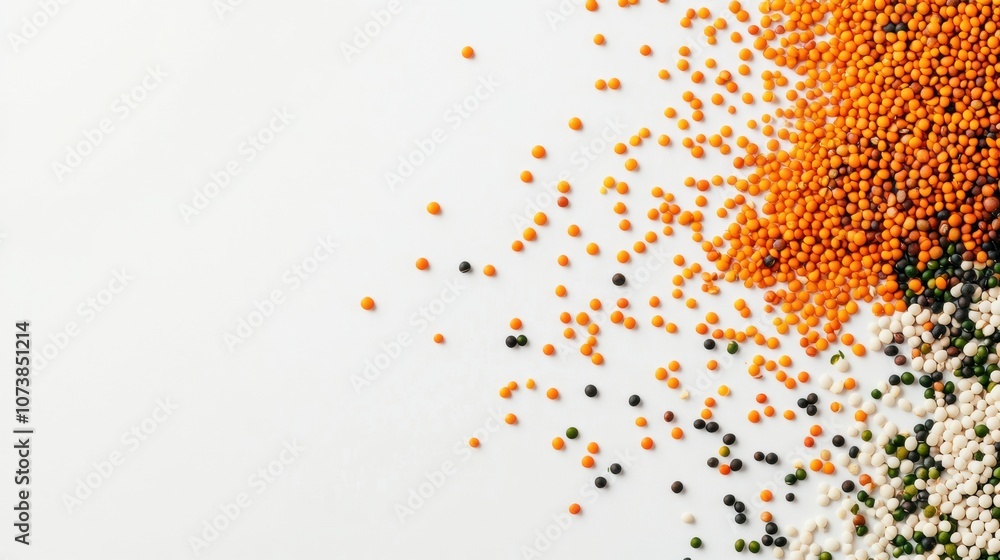 Aufkleber colorful beans, lentils, and seeds are artfully scattered to form an engaging and vibrant abstract p
