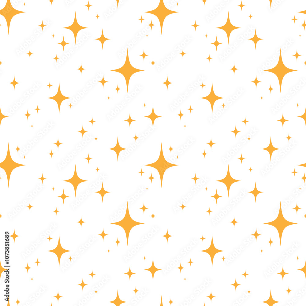 Poster yellow twinkle shine seamless pattern. bling spark background. magic pattern. abstract star texture.
