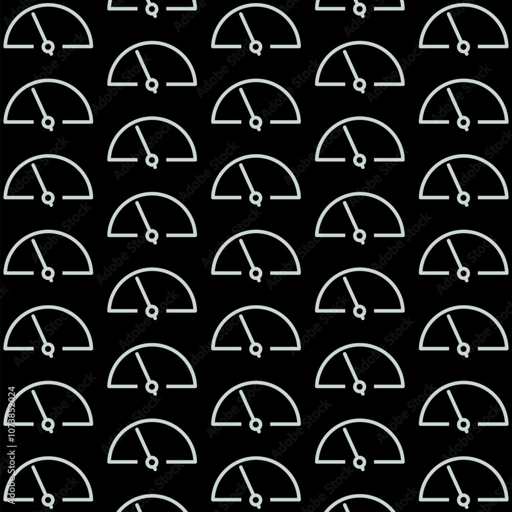 Poster speed meter seamless pattern isolated on black background
