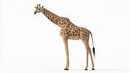 Naklejka premium giraffe isolated on white with solid